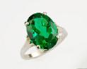 14 x 10 Oval Mt St Helens Emerald Obsidianite Ring